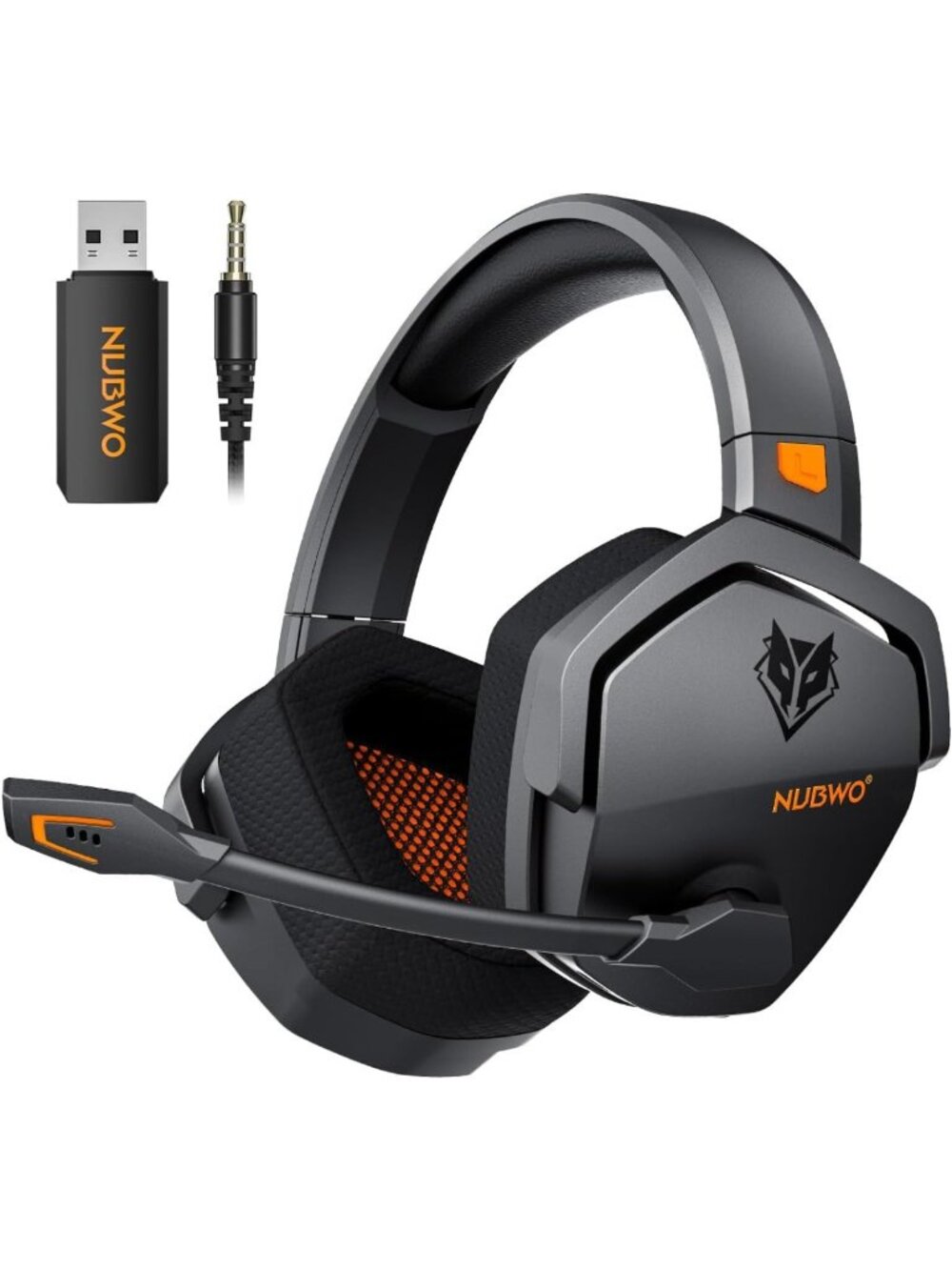 Wireless Gaming Headset with Mic, 100-Hour Battery, Low Latency for PS5/PC/FPS